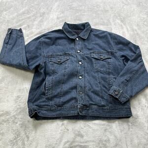 Hickey Freeman Denim Jacket Mens Size Large Trucker Blue Jean Workwear Lined